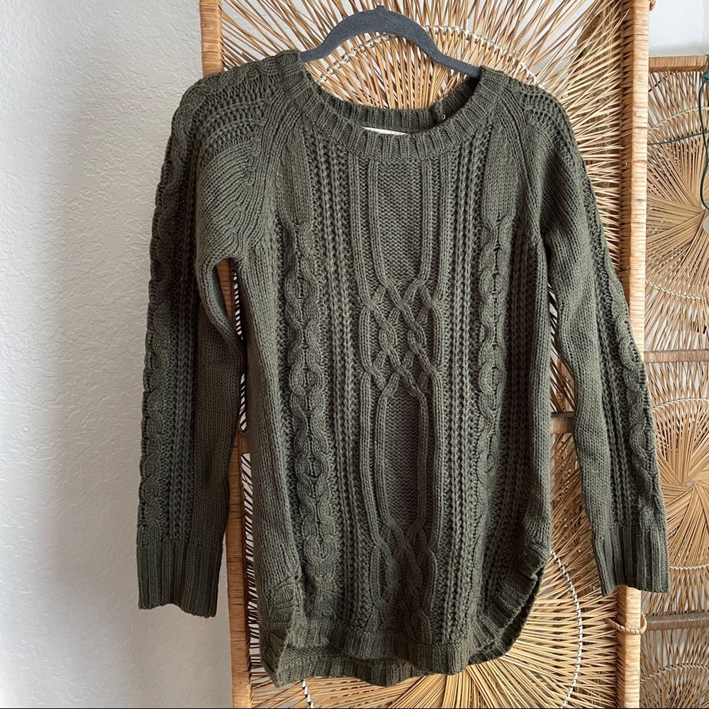 Olive green knit sweater